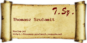 Thomasz Szulamit névjegykártya